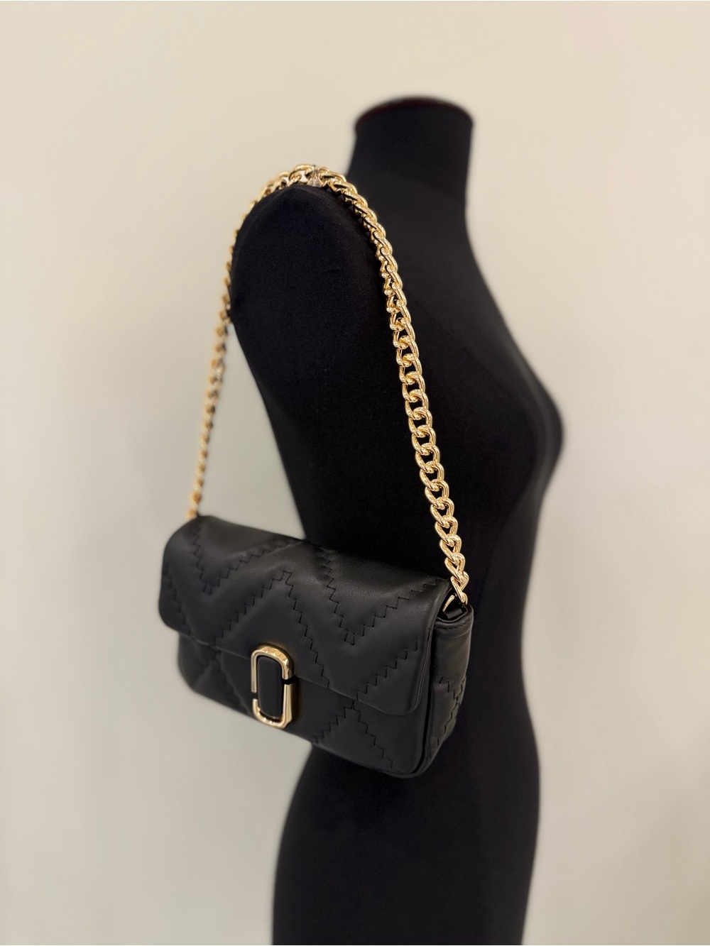 NWT Marc Jacobs small quilted Jmarc shoulder bag - black
